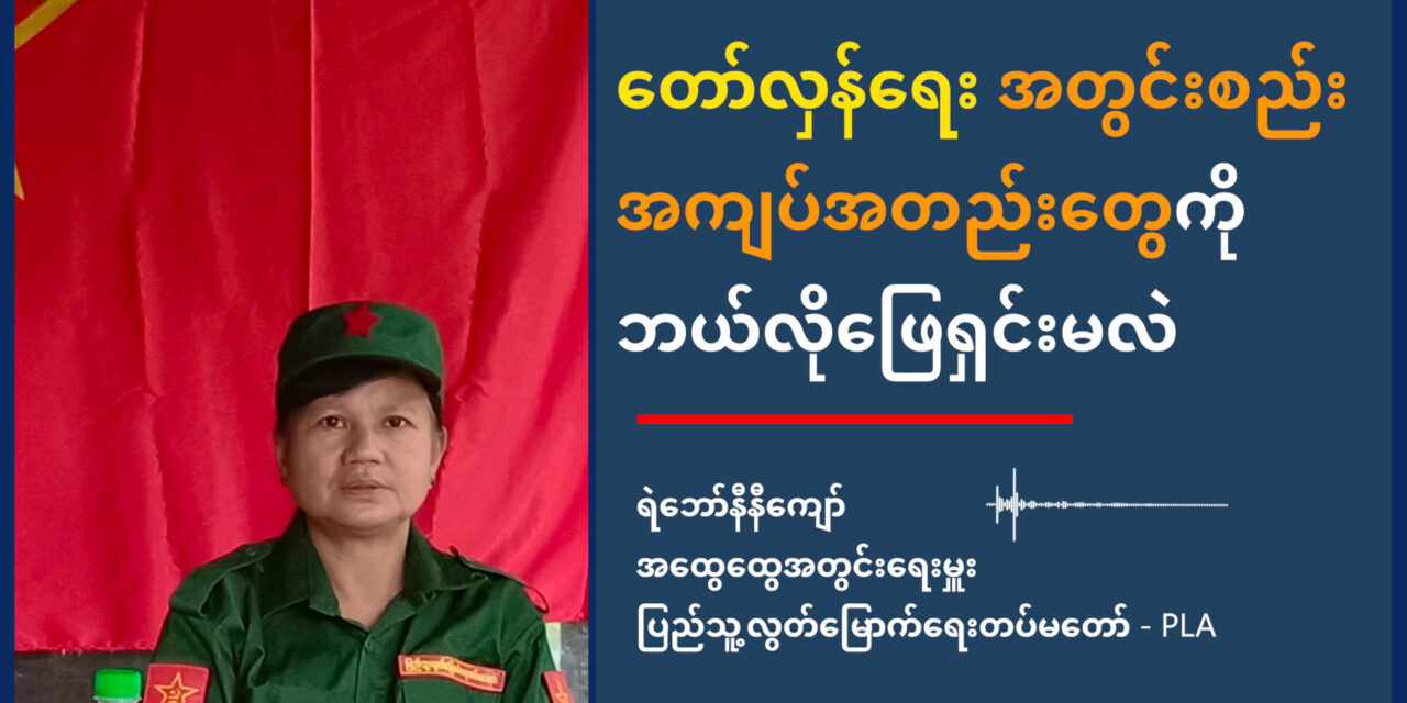 တော်လှန်ရေးရဲ့ အတွင်းစည်း အကျပ်အတည်းတွေ ဘယ်လိုဖြေရှင်းမလဲ